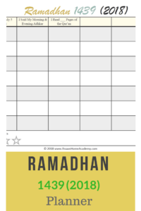 Ramadhan 2018 planner